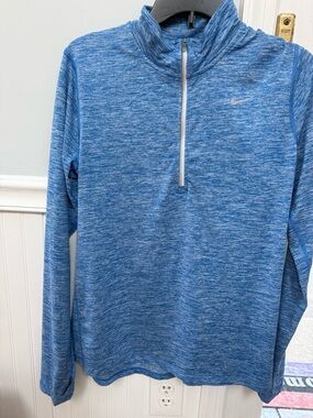 Nike Blue Heather Half-Zip Long Sleeve Top